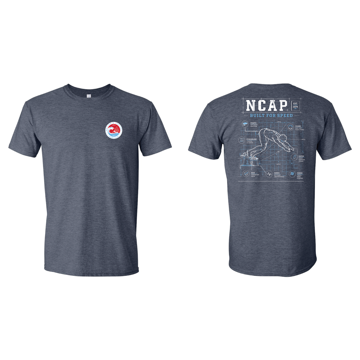 2026 - 2027 Heather Navy "Blueprint" Tee