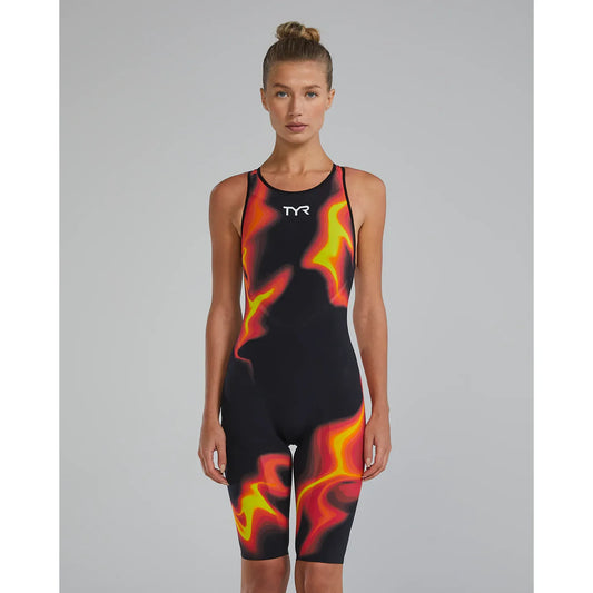 Women's Venzo Open Back Swimsuit - Infrared