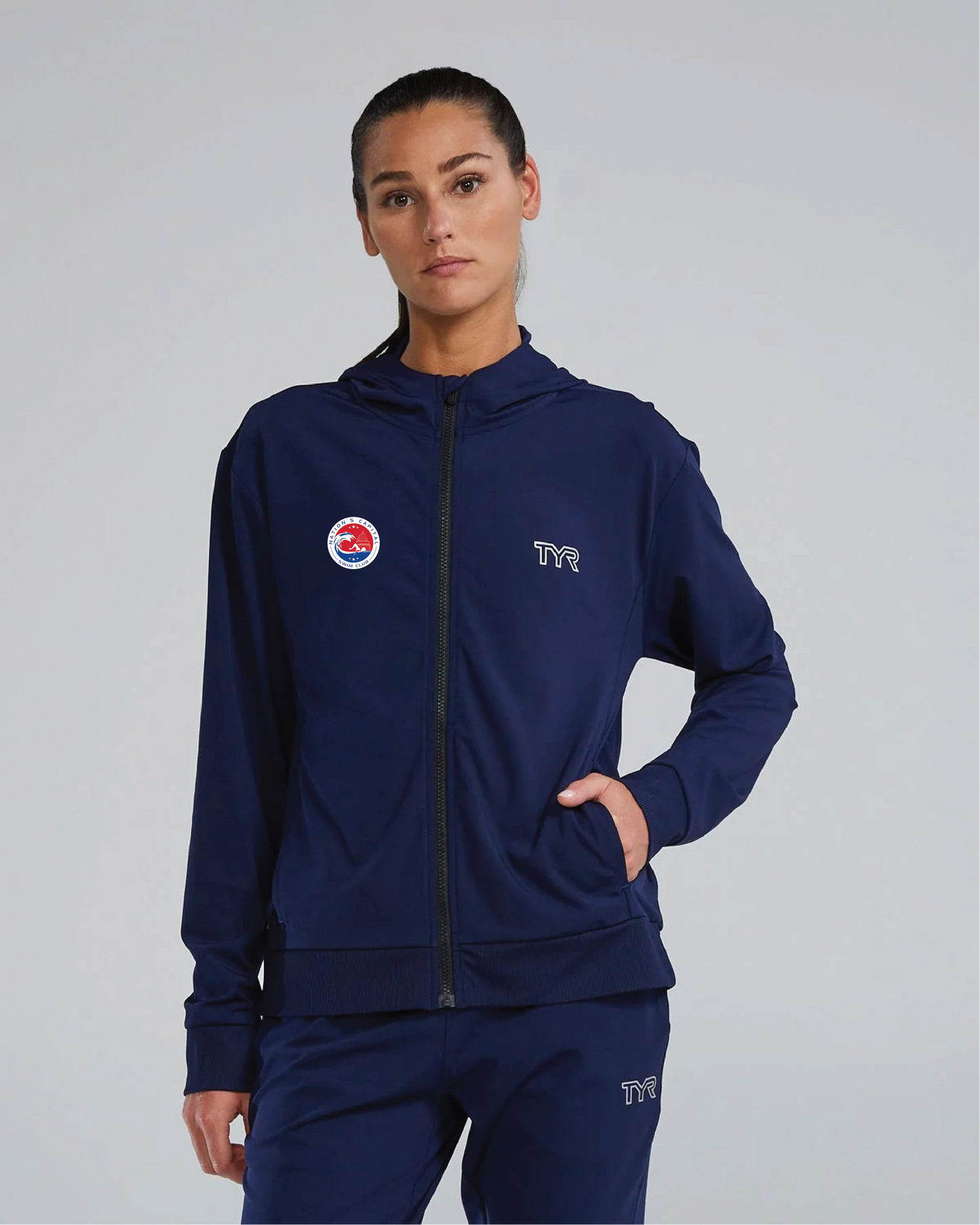 NCAP Navy Womens TYR Warmup Hoodie